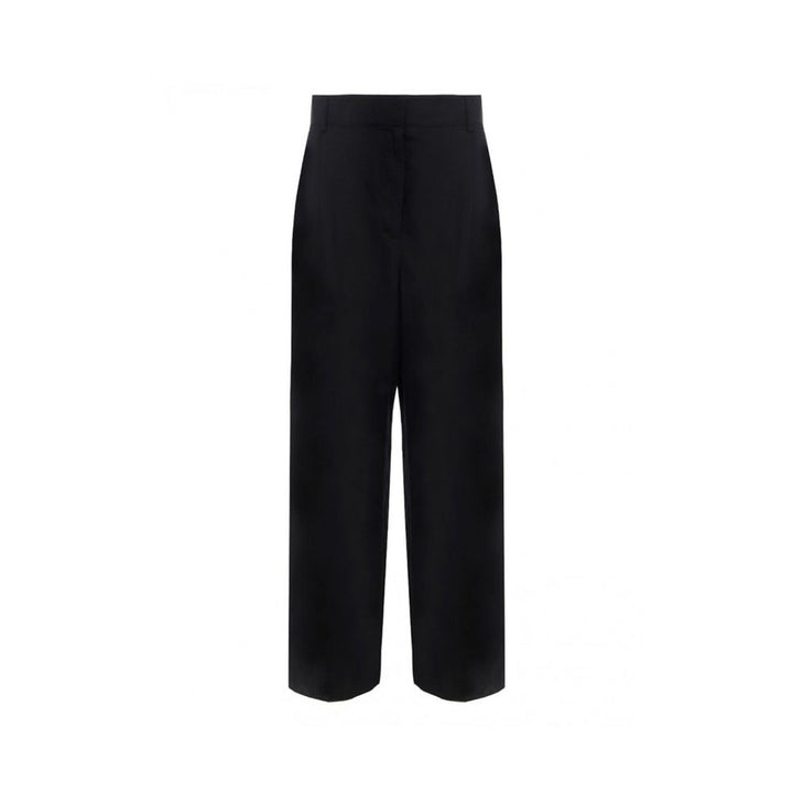 Salvatore Ferragamo Black Silk Casual Pants
