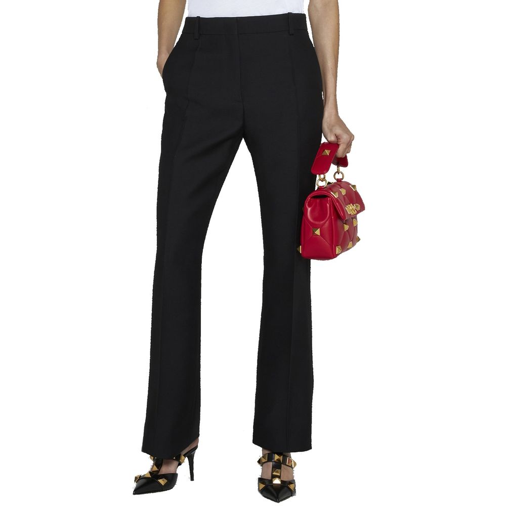 Pantalón Valentino de seda negra acampanado