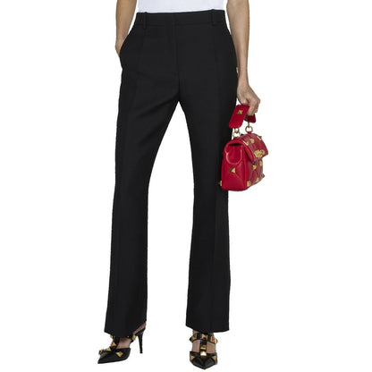 Pantalón Valentino de seda negra acampanado