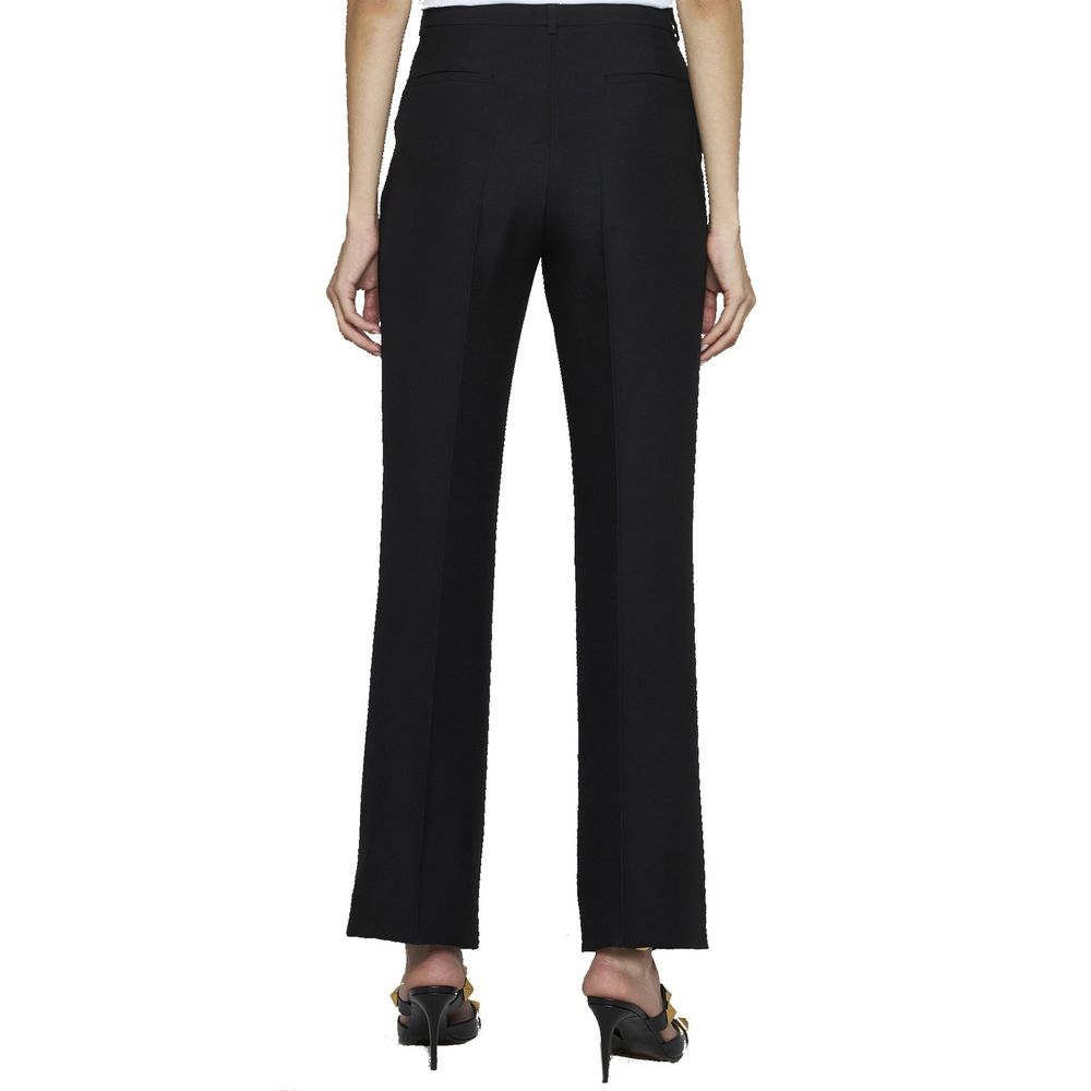 Pantalón Valentino de seda negra acampanado