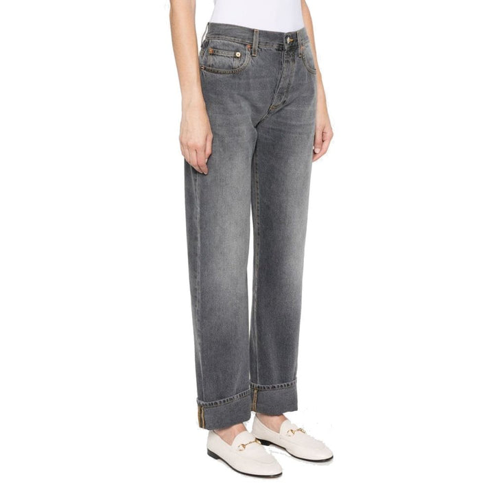 Vaqueros Gucci de algodón gris de corte relajado