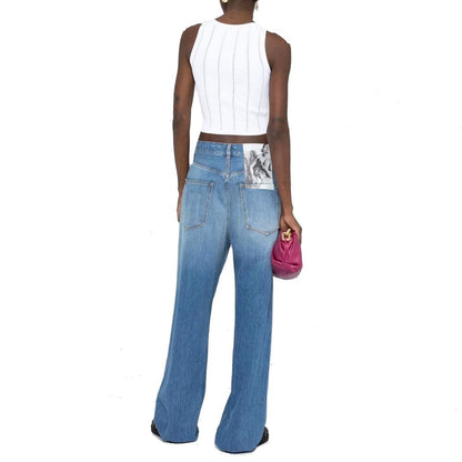 Pantalones Vaqueros Valentino Azules de Algodón de Corte Holgado