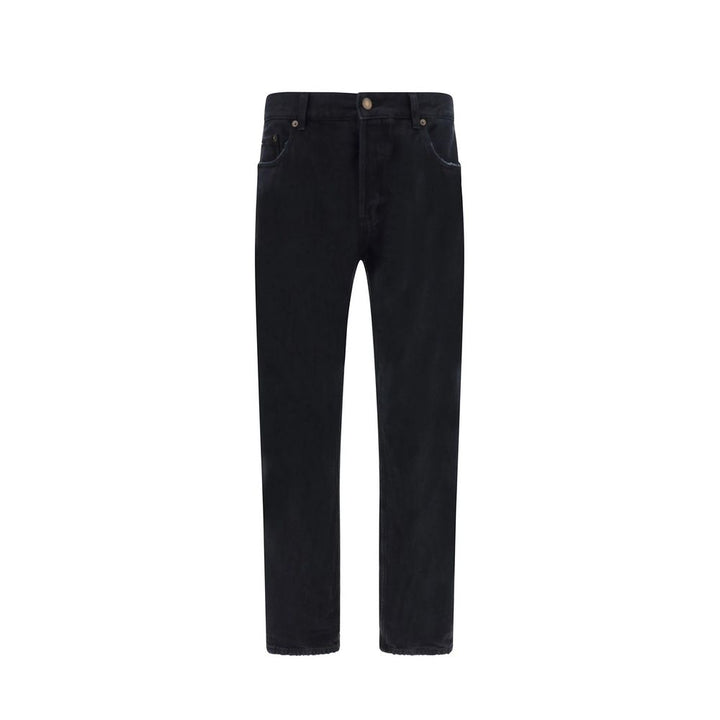 Saint Laurent Black Cotton Straight-Leg Jeans