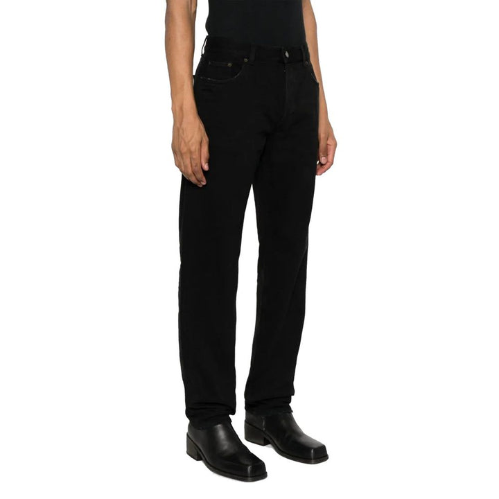 Saint Laurent Black Cotton Straight-Leg Jeans