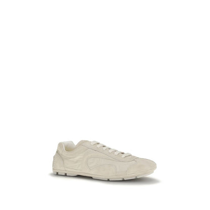 Prada Beige Calf Leather Bos Taurus Sneakers