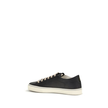 Brunello Cucinelli Black Calf Leather Bos Taurus Low Top Sneakers