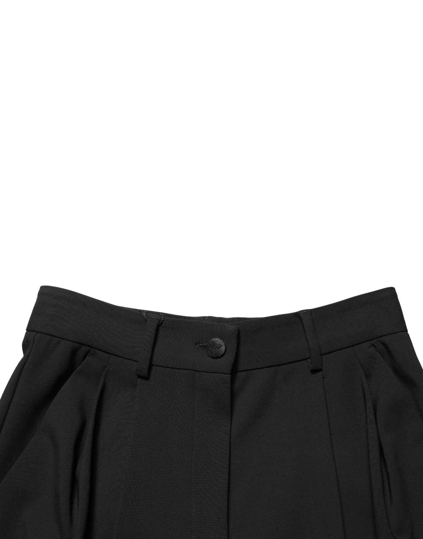 Pantalon capri taille haute en laine noire Dolce & Gabbana