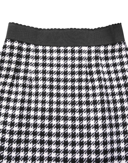 Mini-jupe taille haute motif pied-de-poule noir et blanc Dolce & Gabbana