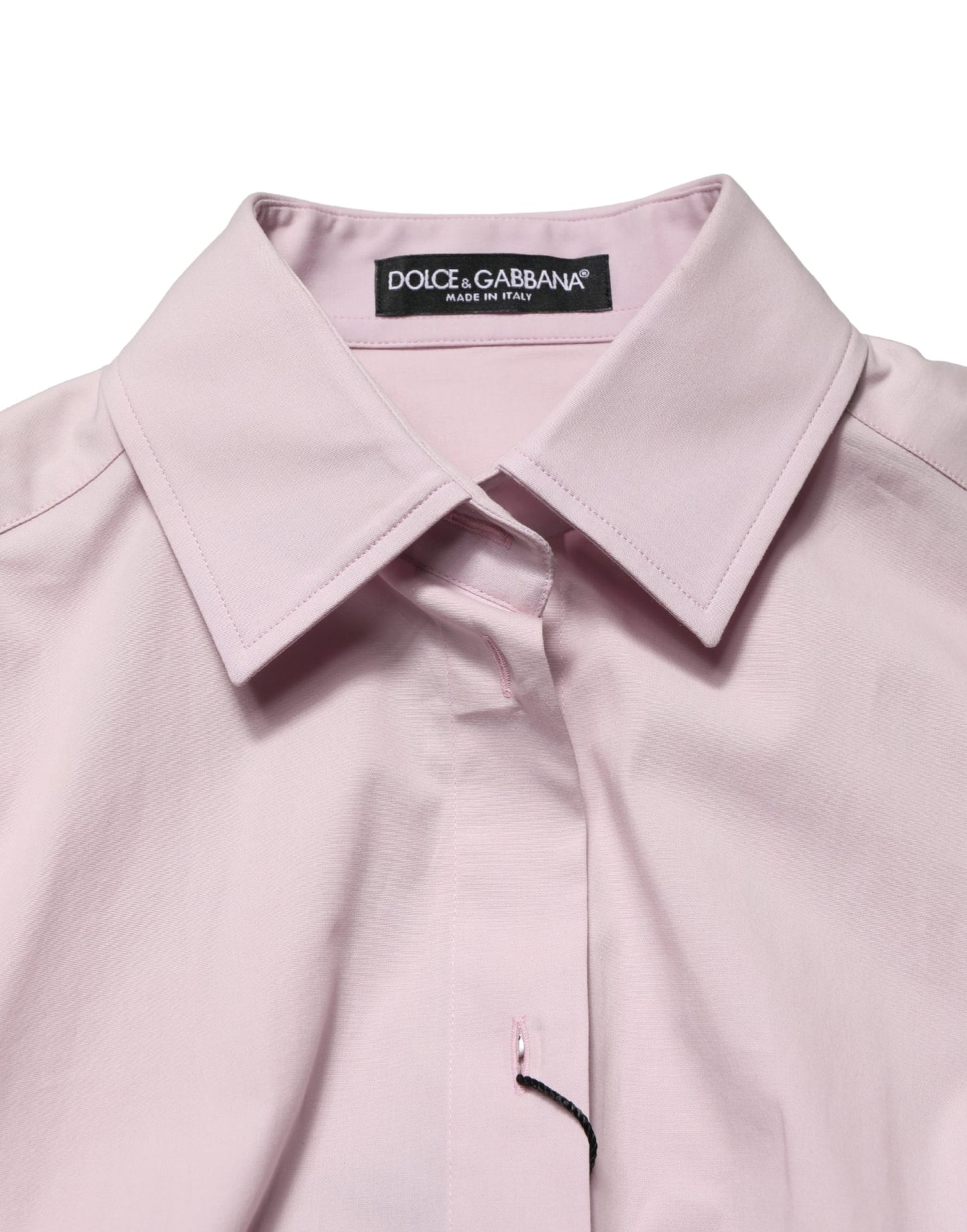 Chemisier/Haut Dolce & Gabbana en coton rose à manches longues et col.