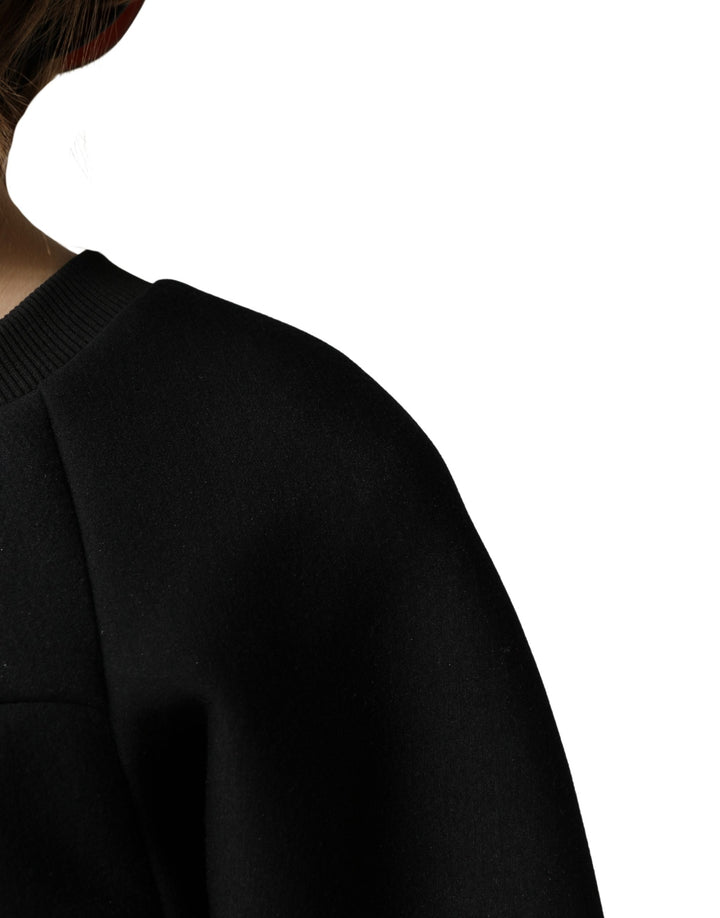 Philosophy Black Cropped ZipperBack Sweatshirt Sweater