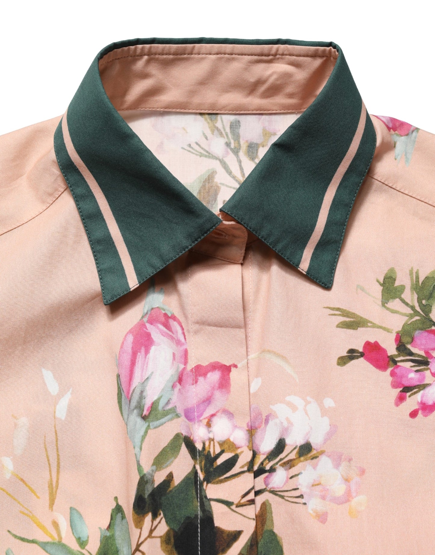 Dolce & Gabbana Pink Floral Cotton Button Front Shirt Top