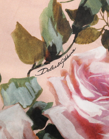 Dolce & Gabbana Pink Floral Cotton Button Front Shirt Top