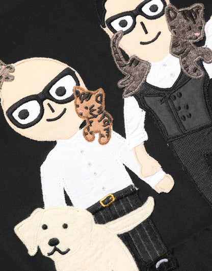 Dolce & Gabbana Black #dgfamily Silk Blouse Top