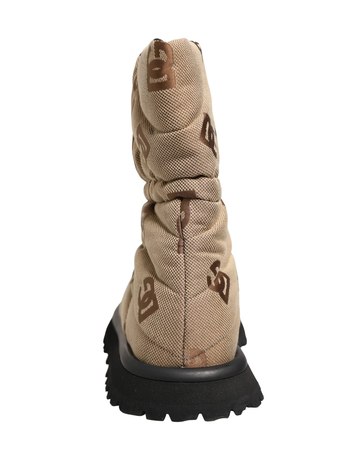 Bottes de Neige Montantes Dolce & Gabbana Marron à Imprimé Logo