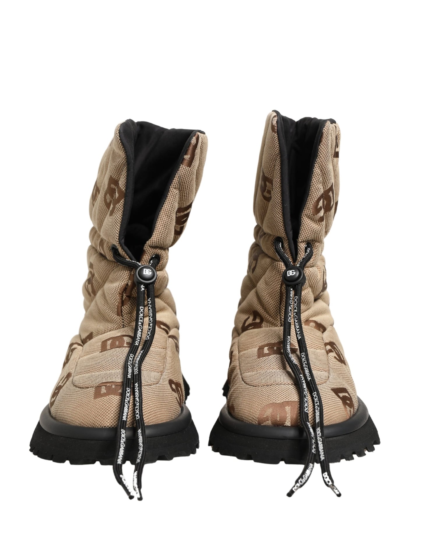 Bottes de Neige Montantes Dolce & Gabbana Marron à Imprimé Logo