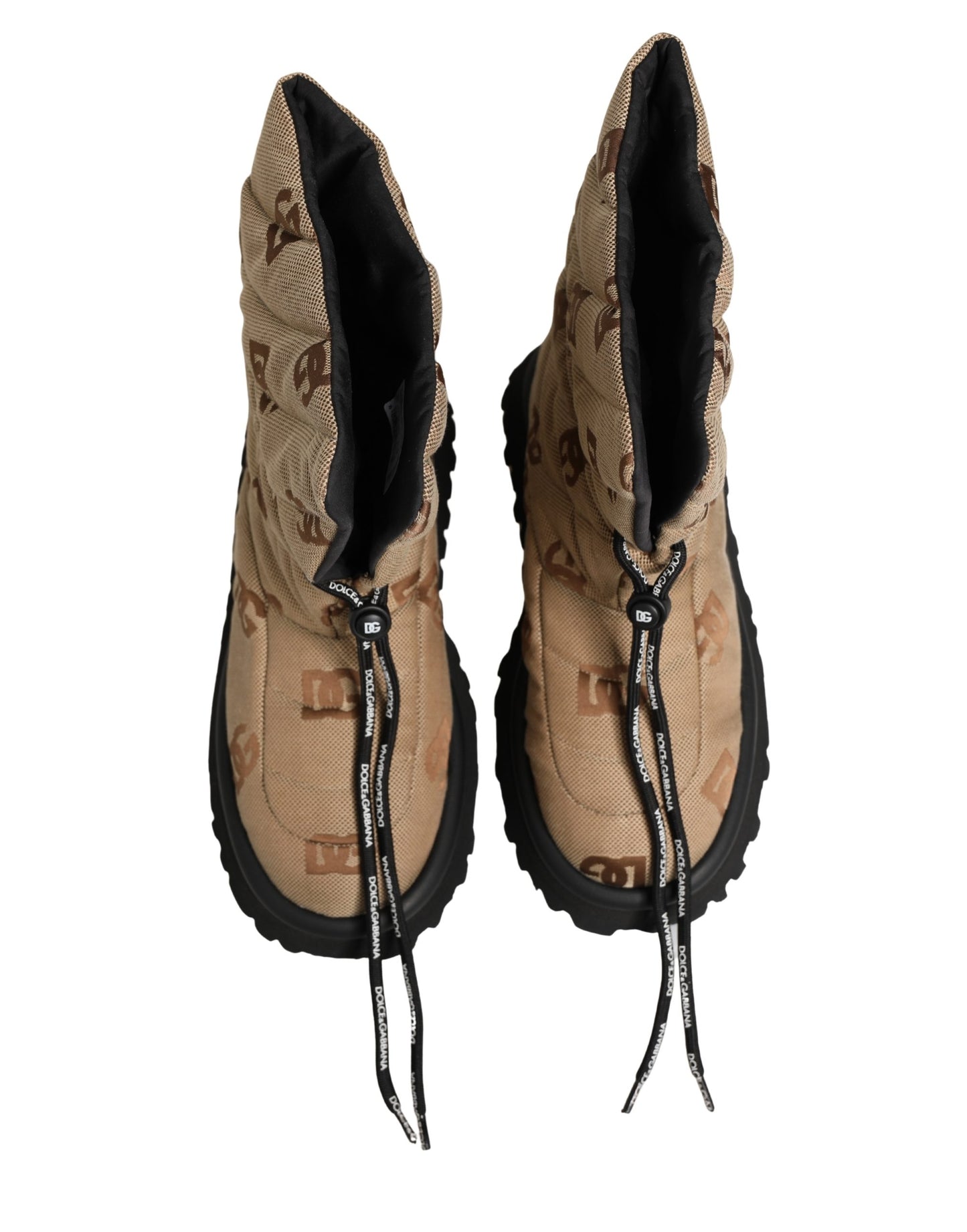 Bottes de Neige Montantes Dolce & Gabbana Marron à Imprimé Logo