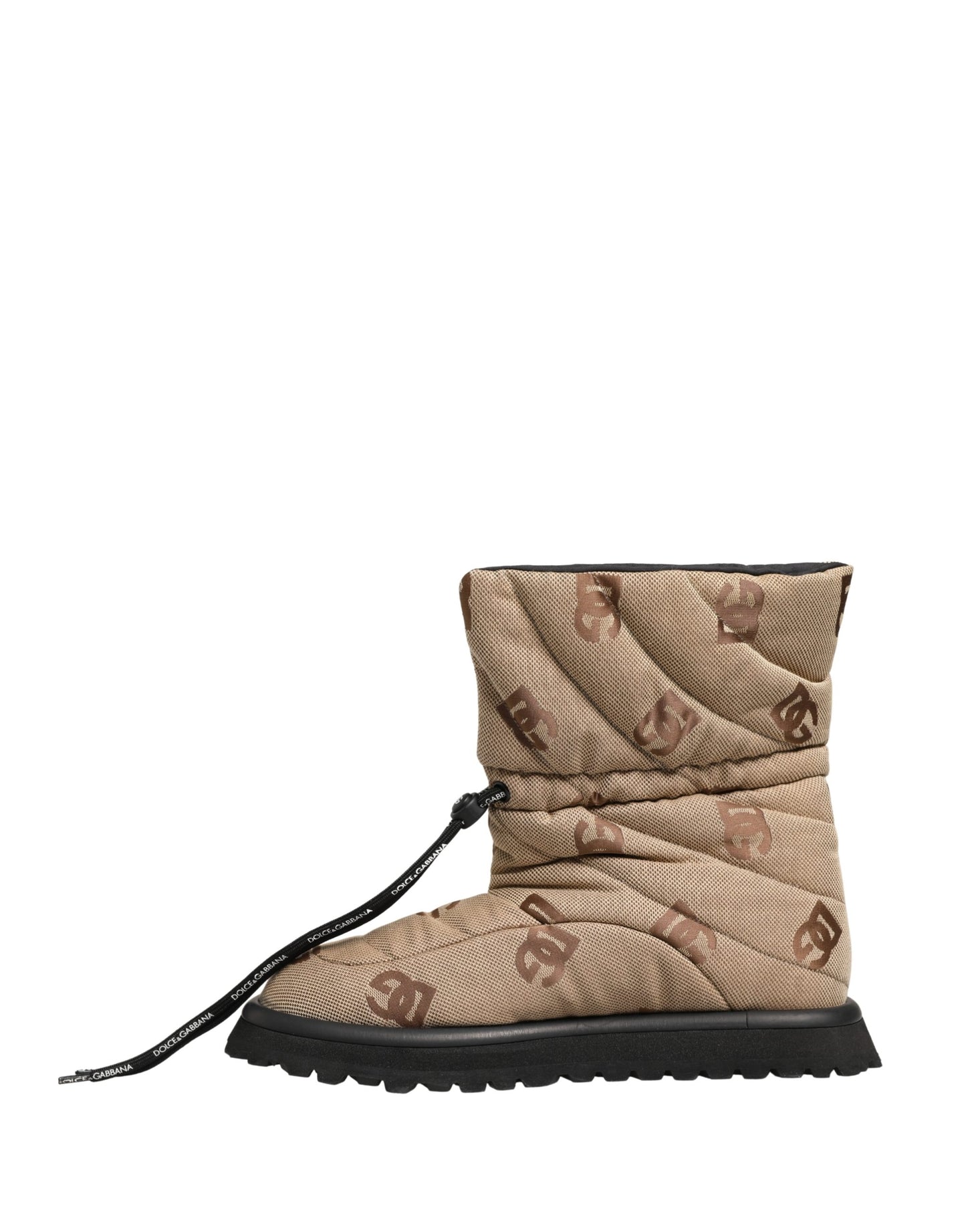 Bottes de Neige Montantes Dolce & Gabbana Marron à Imprimé Logo