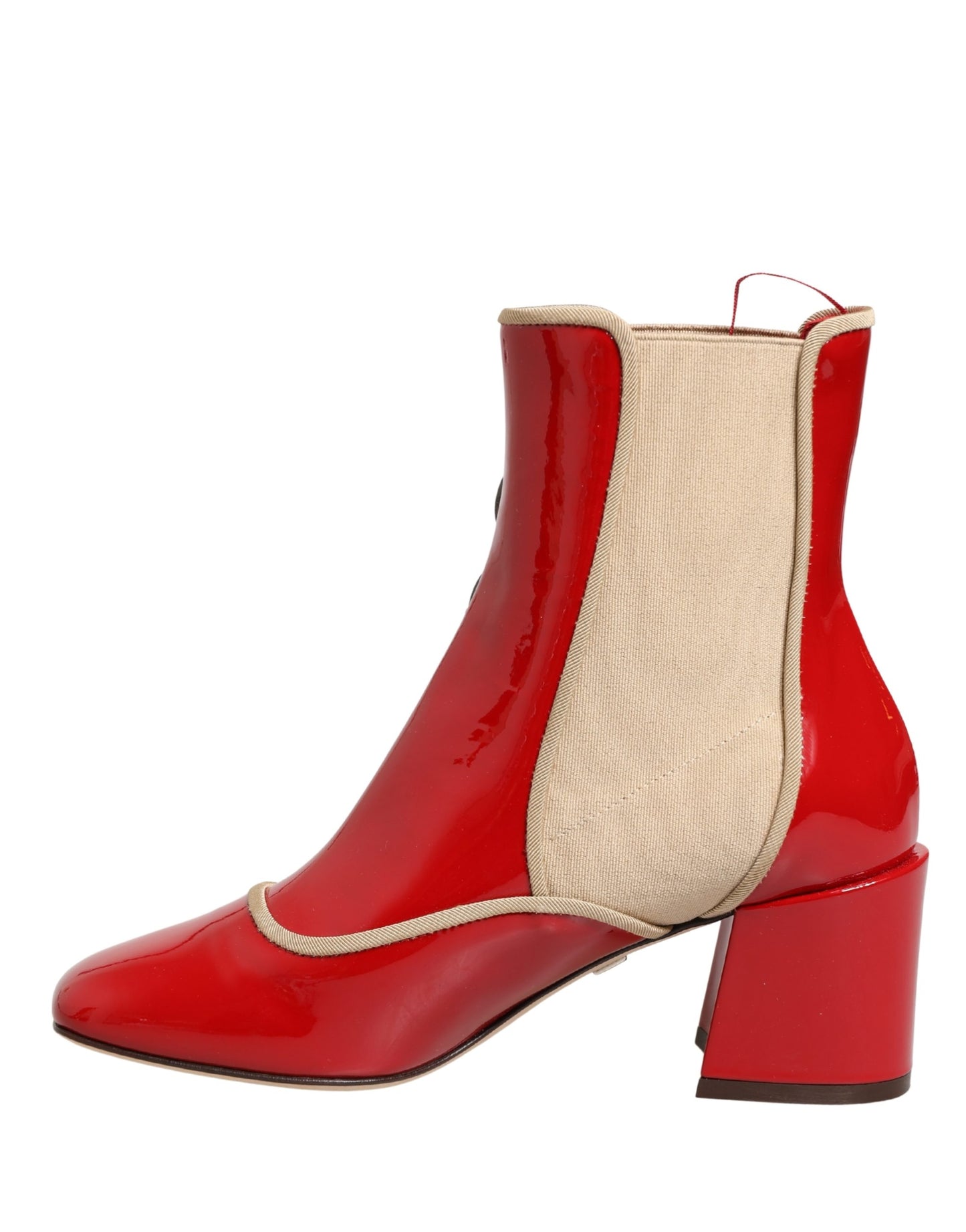 Dolce & Gabbana Red Button Embellished Ankle Boots Shoes