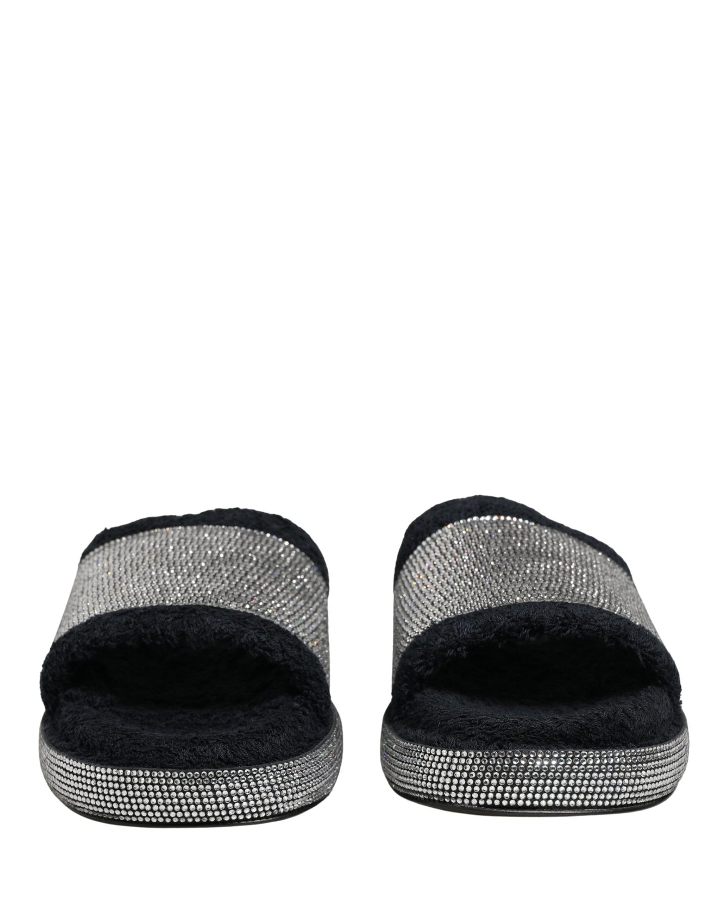 Mules compensées Dolce & Gabbana noires ornées de cristaux