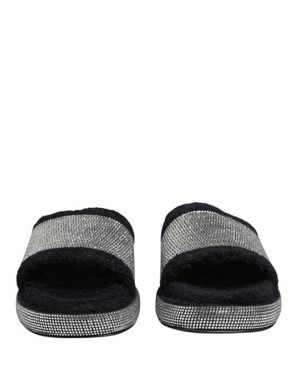 Mules compensées Dolce & Gabbana noires ornées de cristaux