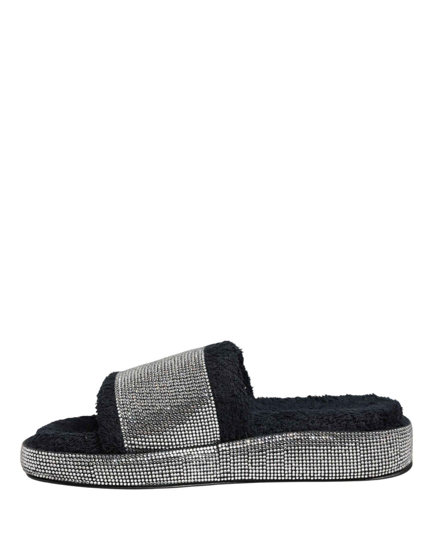 Mules compensées Dolce & Gabbana noires ornées de cristaux