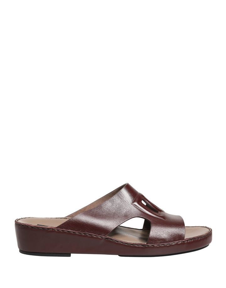 Zapatos Sandalias Dolce & Gabbana de Cuero Granate con Logotipo DG Recortado