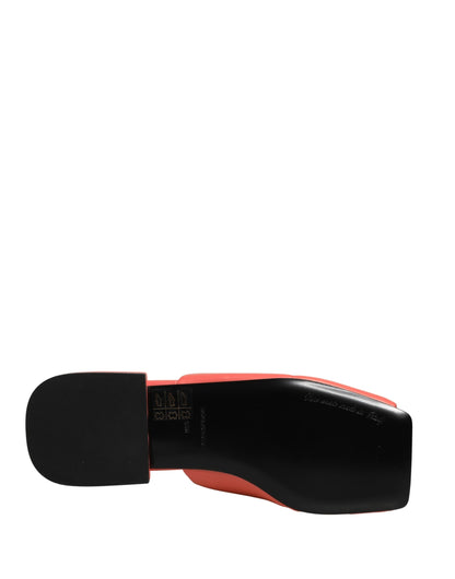 Sandales plates en cuir orange avec logo DG Dolce & Gabbana