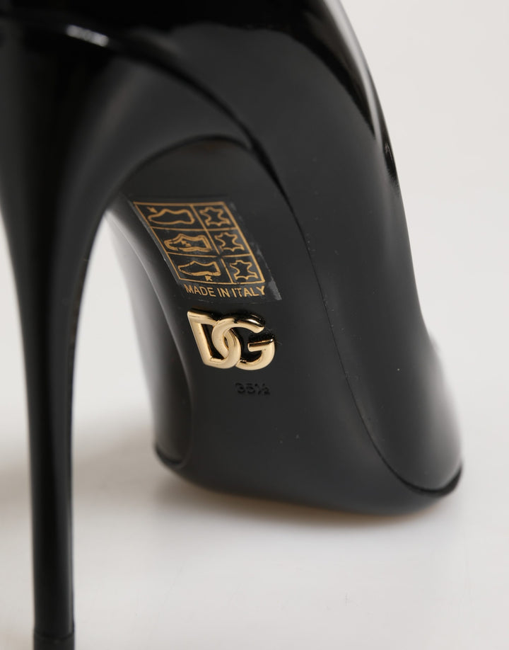 Chaussures à talons aiguilles en cuir de veau noir Dolce & Gabbana