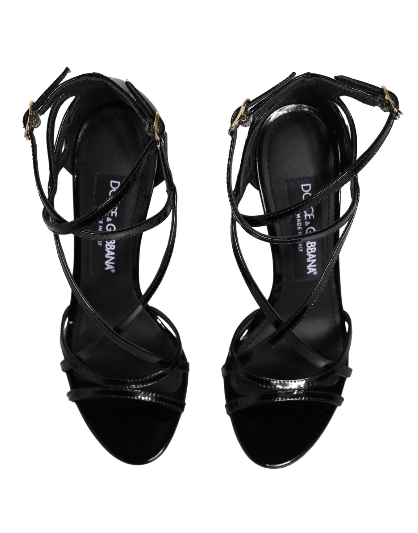 Zapatos de tacón de aguja de cuero negro Dolce & Gabbana