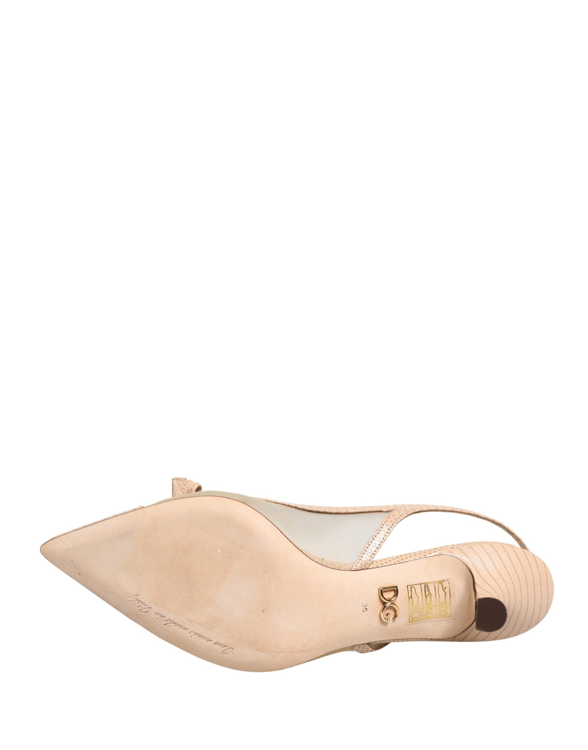 Chaussures Sandales à bride arrière en cuir et maille beige Lori Dolce & Gabbana