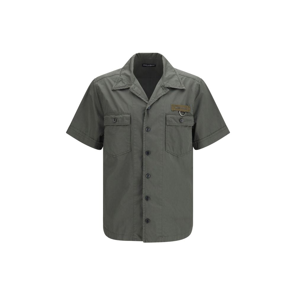 Chemise Dolce & Gabbana grise en coton à manches courtes