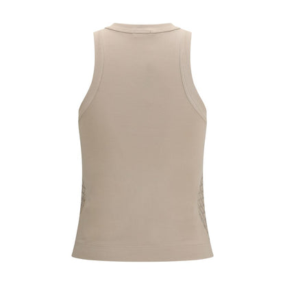 Camiseta sin mangas Brunello Cucinelli de algodón beige