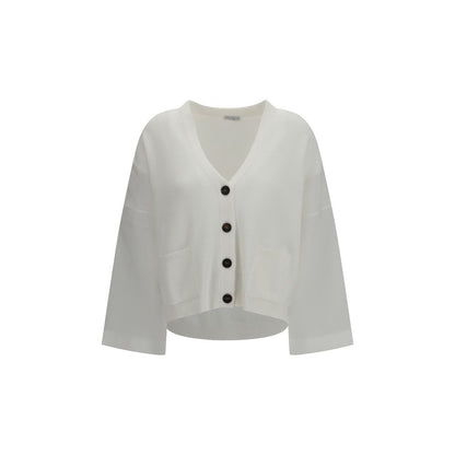 Cárdigan de algodón blanco Brunello Cucinelli