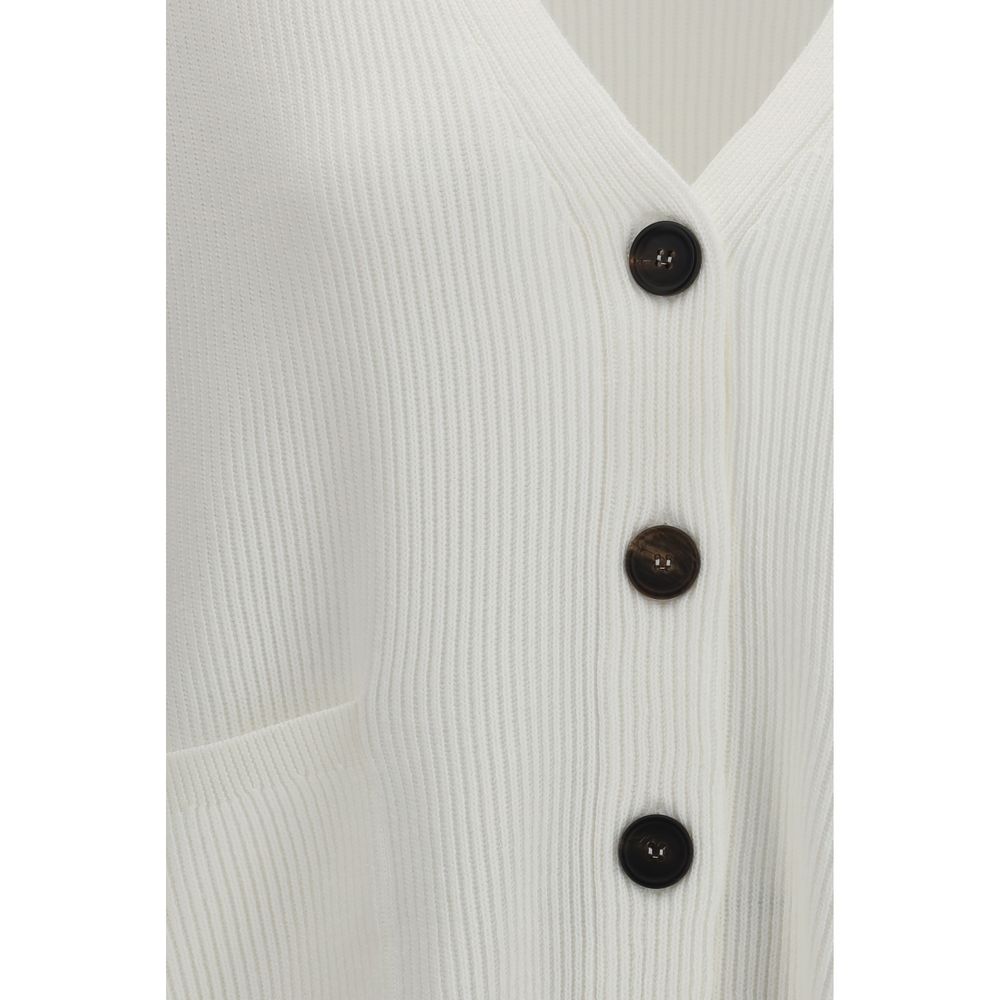 Cárdigan de algodón blanco Brunello Cucinelli