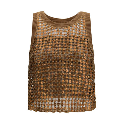 Brunello Cucinelli Brown Silk Blouse