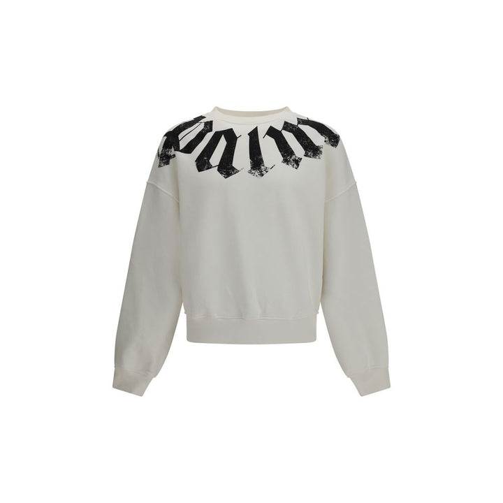 Palm Angels White Cotton Sweatshirt