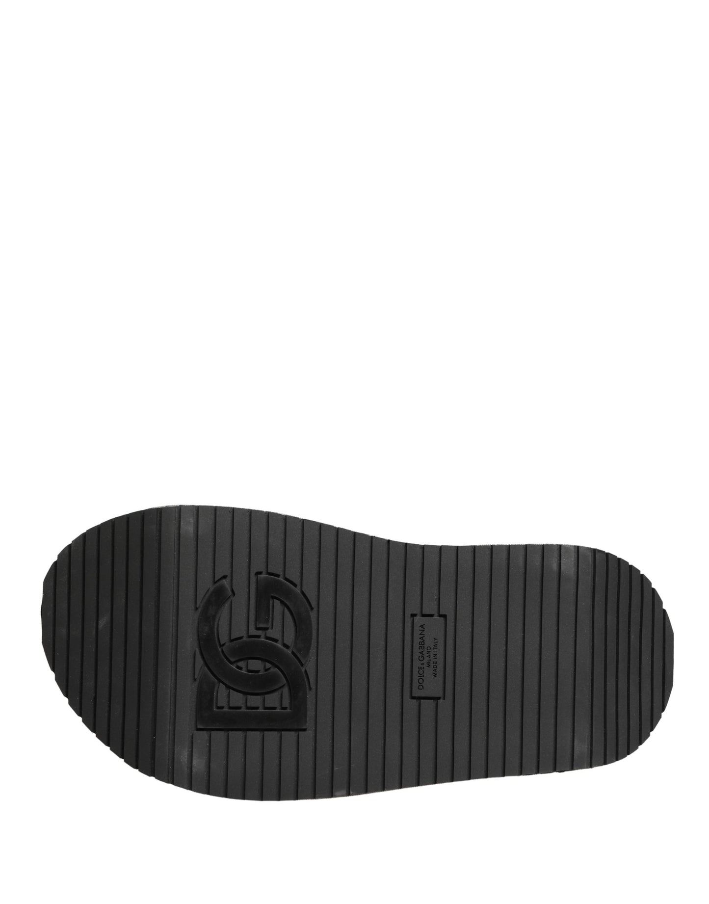 Dolce & Gabbana Gray Leather Monogram Logo Sandals Shoes