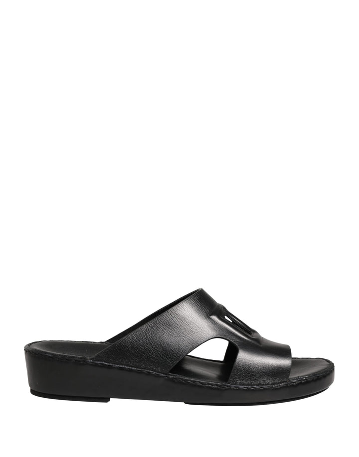 Chaussures Sandales Dolce & Gabbana en Cuir Noir à Logo DG Découpé