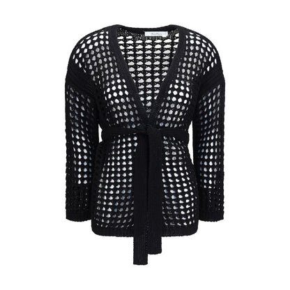 Max Mara Pure Black Cotton Cardigan