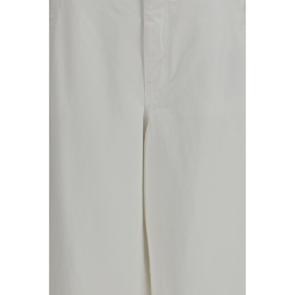 Pantalon décontracté en coton blanc Brunello Cucinelli
