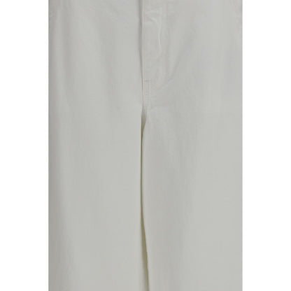 Pantalon décontracté en coton blanc Brunello Cucinelli