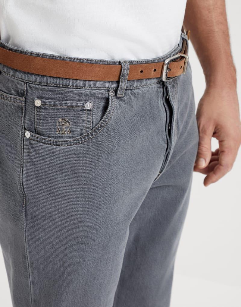 Brunello Cucinelli Light Blue Cotton Straight-Leg Jeans