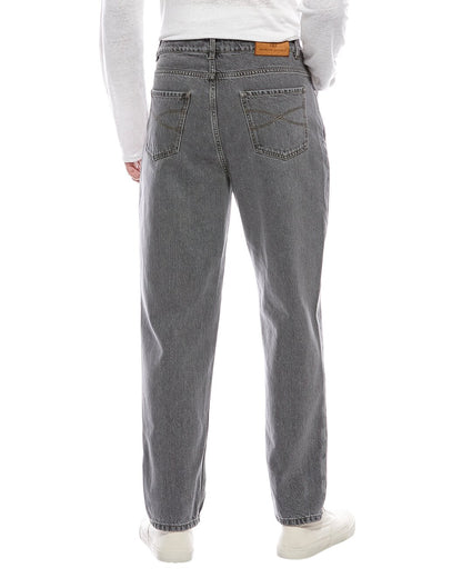 Brunello Cucinelli Light Blue Cotton Relaxed Fit Jeans