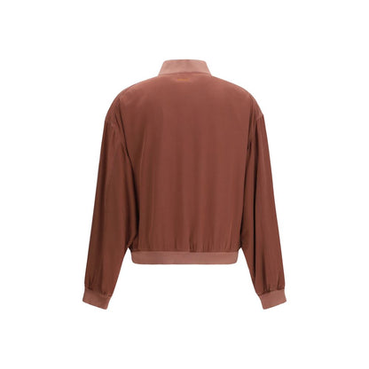 Blouson aviateur en soie Versace Bordeaux