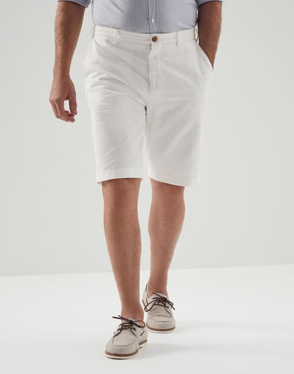 Brunello Cucinelli White Cotton Bermuda Shorts