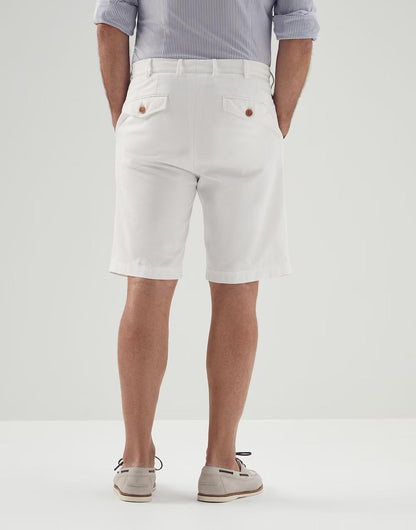Brunello Cucinelli White Cotton Bermuda Shorts