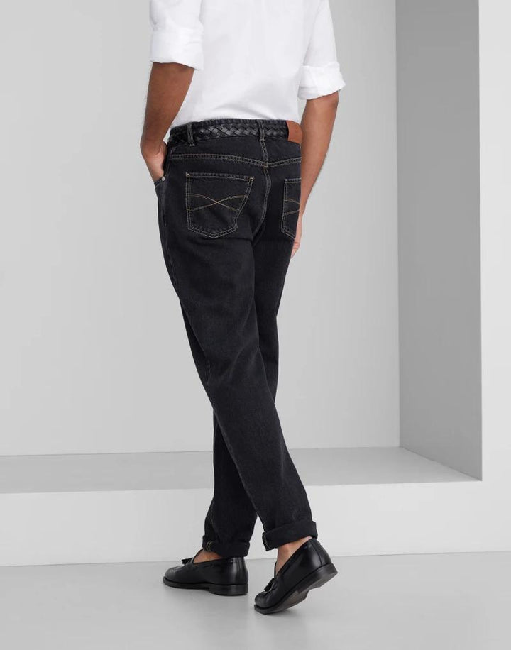 Brunello Cucinelli Blue Cotton Straight-Leg Jeans