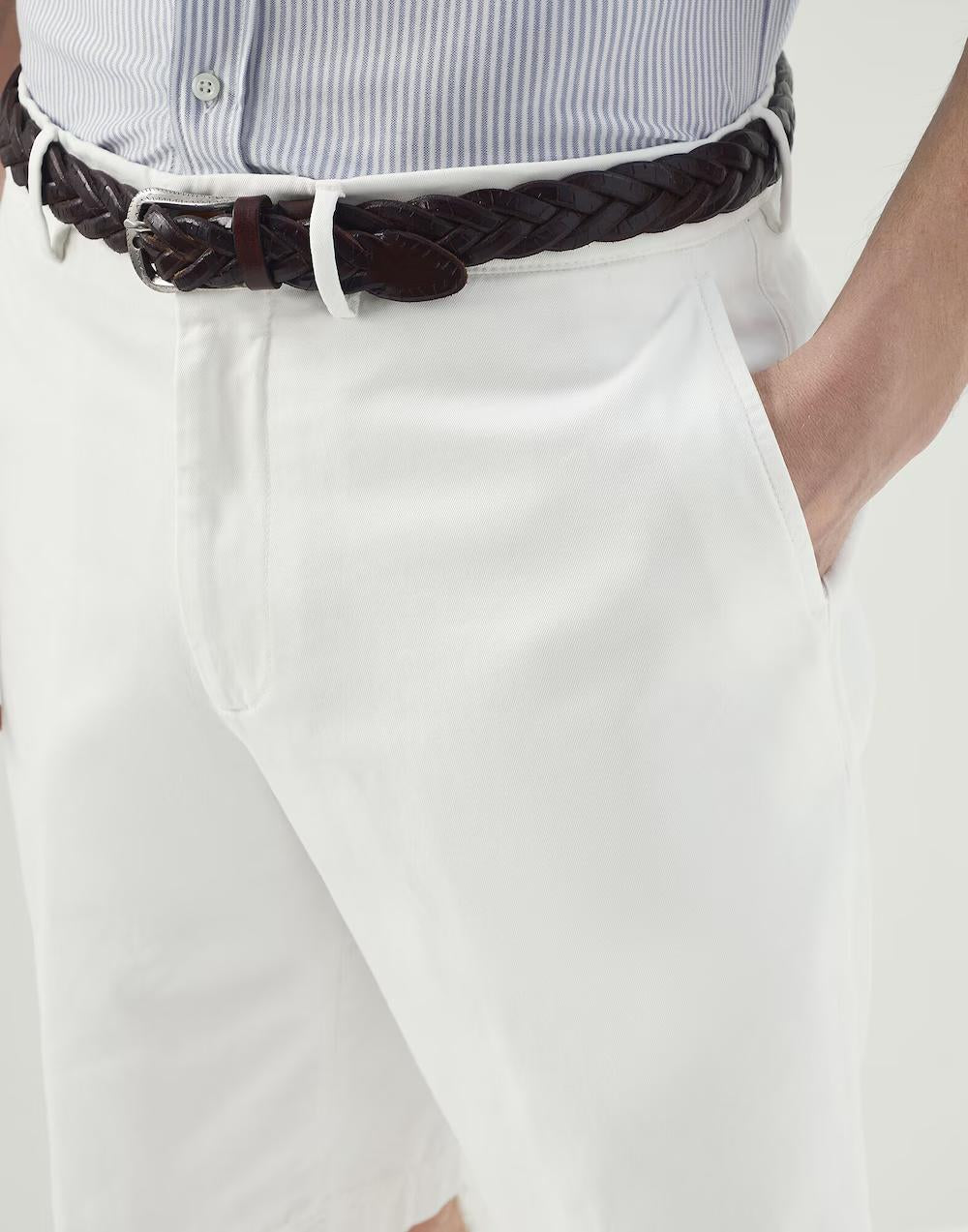 Brunello Cucinelli White Cotton Bermuda Shorts
