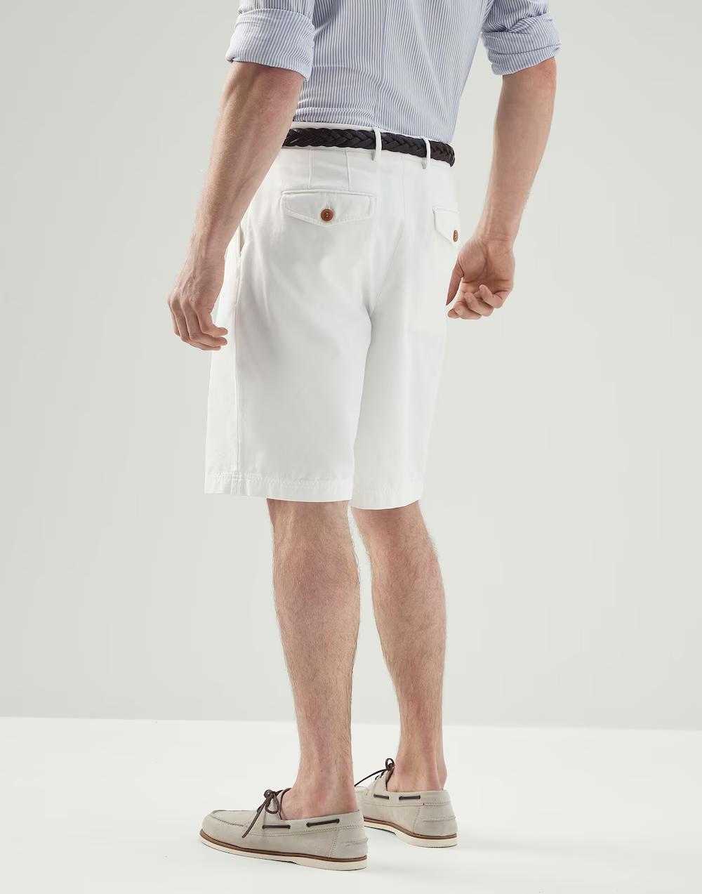 Brunello Cucinelli White Cotton Bermuda Shorts