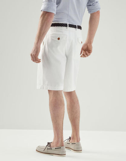 Brunello Cucinelli White Cotton Bermuda Shorts